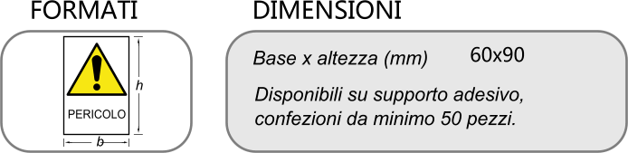 dimensioni etichette pericolo